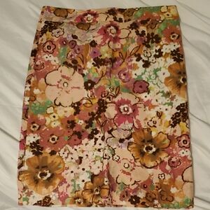 J. Crew Multicolor Floral Pencil Skirt